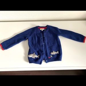Mini Boden Navy Shark Sweater 12-18M